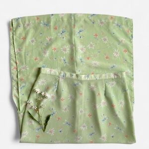 Vintage soft green butterfly floral maxi skirt